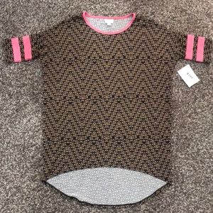 Lularoe irma -xxs NWT. Hot pink stripe SLEEVE